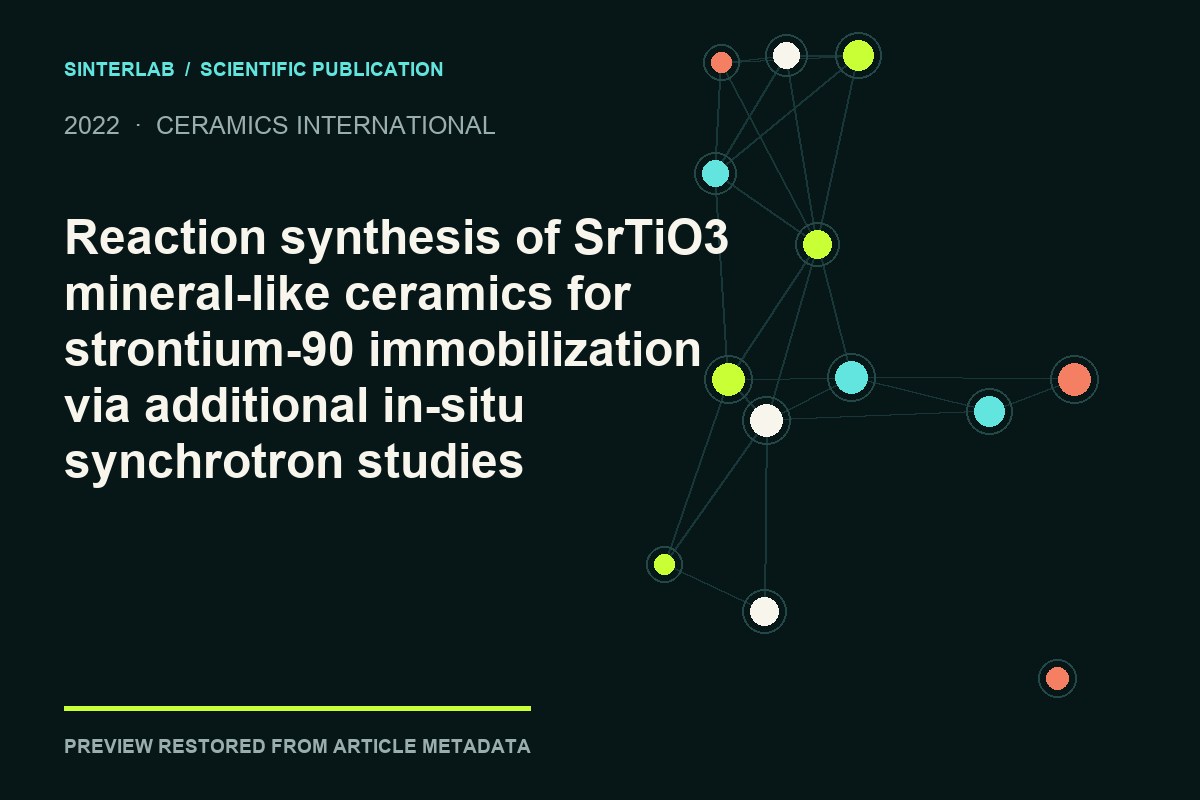 Иллюстрация к публикации «Reaction synthesis of SrTiO3 mineral-like ceramics for strontium-90 immobilization via additional in-situ synchrotron studies»