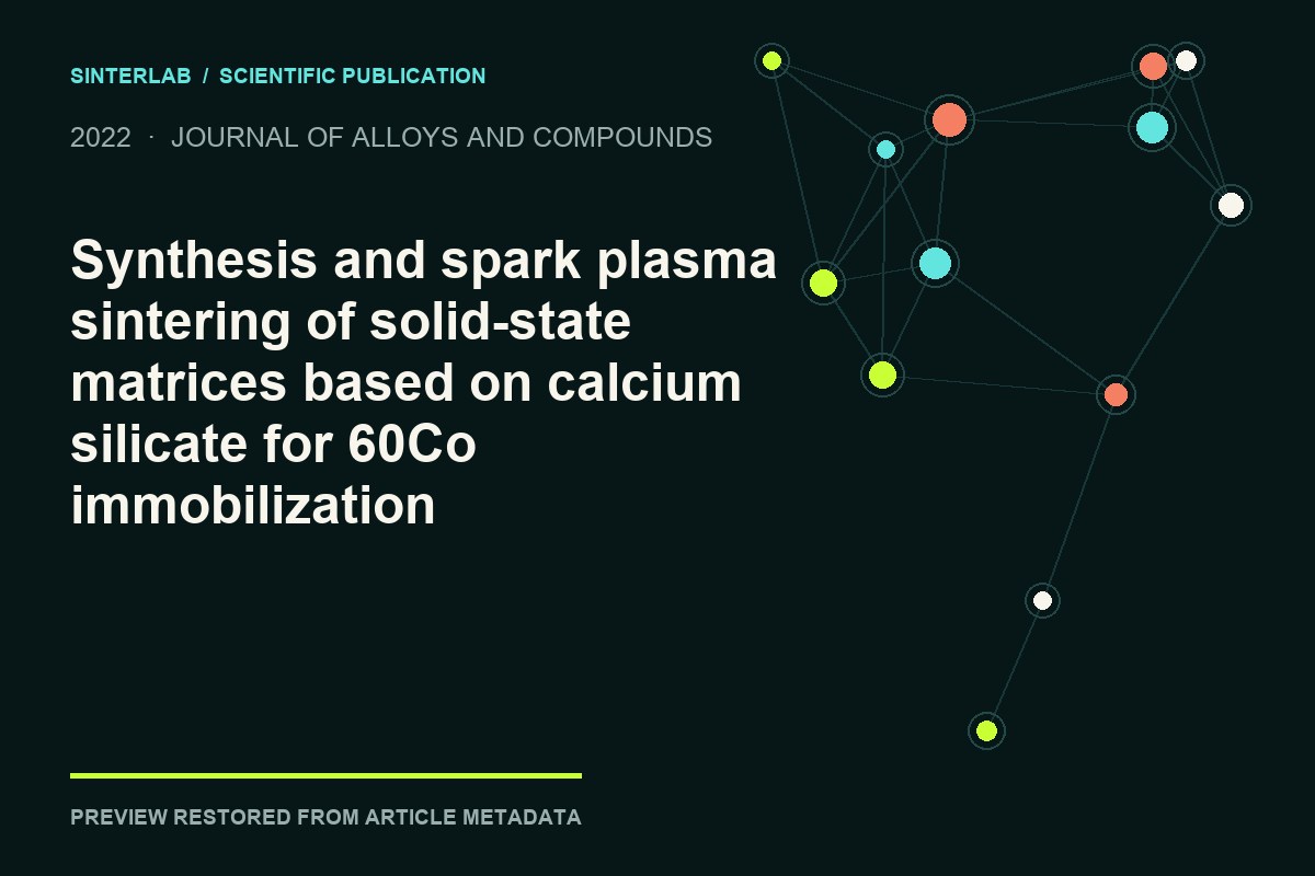 Иллюстрация к публикации «Synthesis and spark plasma sintering of solid-state matrices based on calcium silicate for 60Co immobilization»